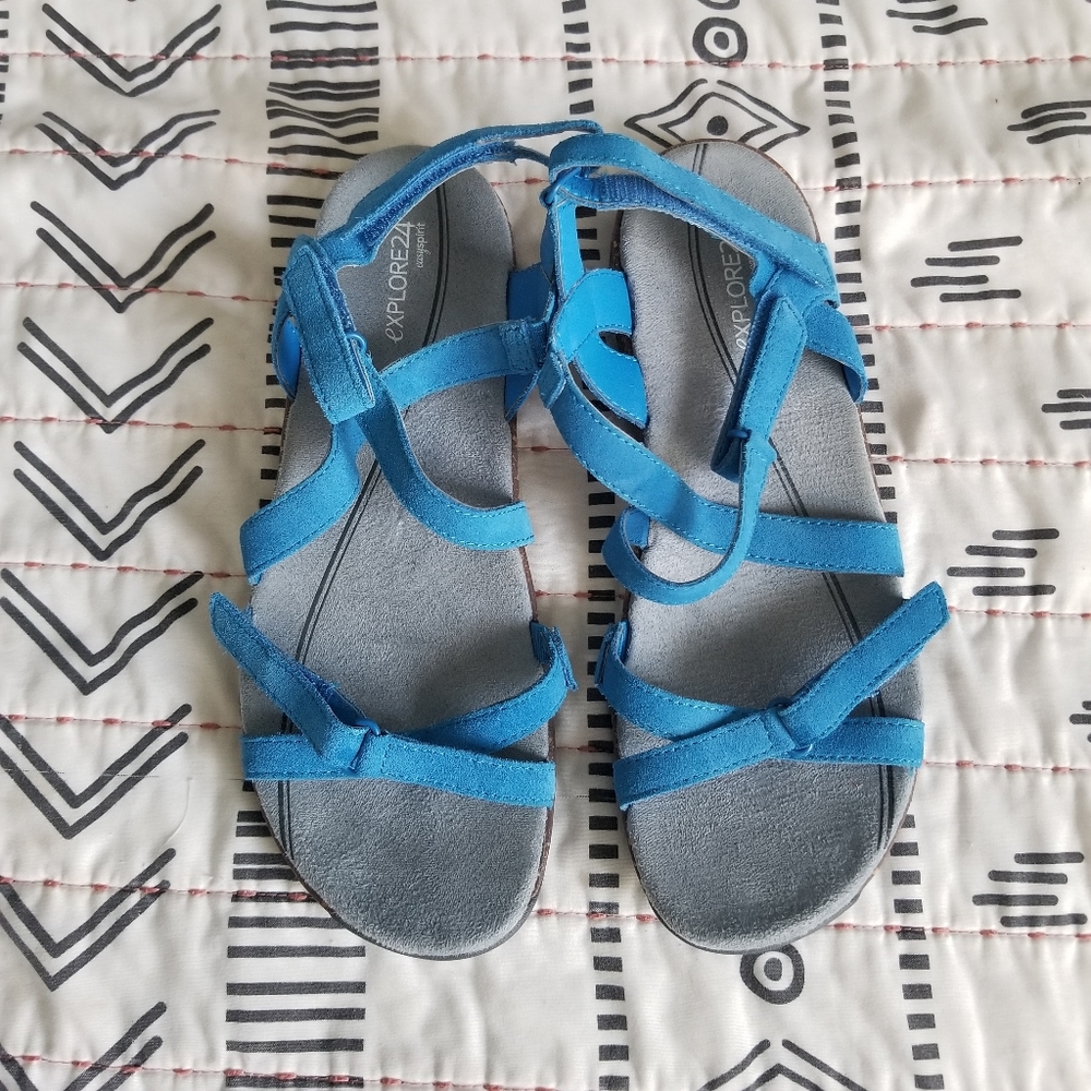 NEW Explore24 EasySpirit Blue Strappy Sandals 8